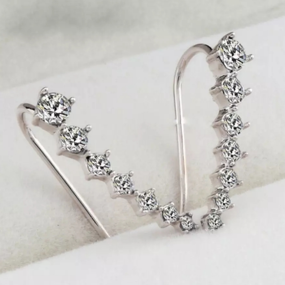 °Becky° Rhinestone Crawler Earrings - Picture 2 of 4